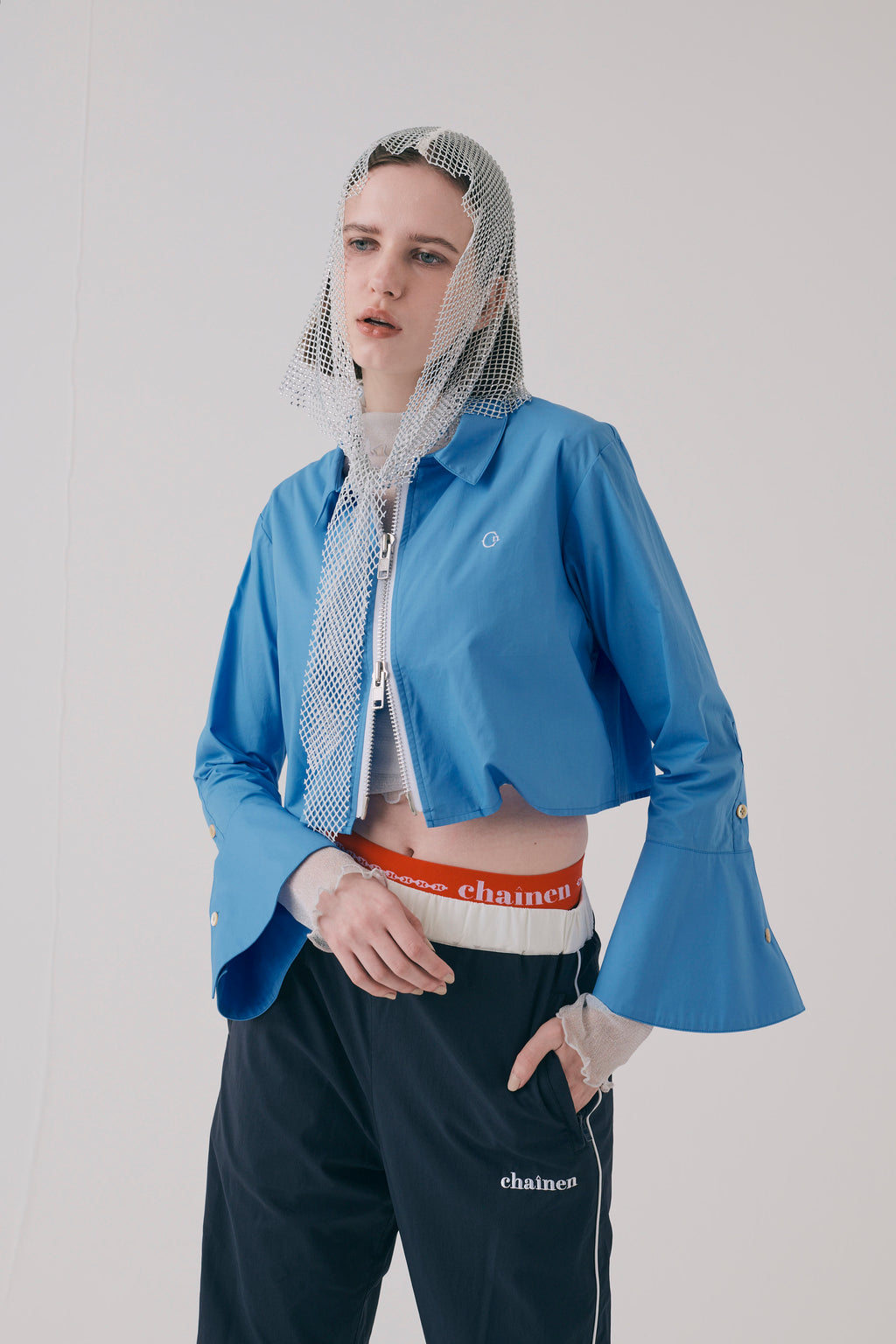 zip up cropped shirts